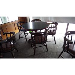 4 solid wood arm chairs w/padded seating