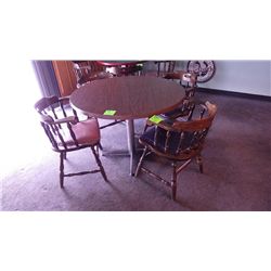 4 solid wood arm chairs w/padded seating