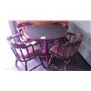 Image 1 : Wood round centre pedestal table with wood pedistal