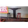 Image 1 : Wall table with cue holder and 2 solid wood stools