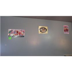 Five pieces in total collectible Wrigley's gum, Coors golden beer & warning metal sign plus Big Rock