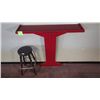 Image 3 : Wall table with cue holder and 2 wood stools