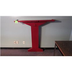 Wall table with cue holder and 2 solid wood stools