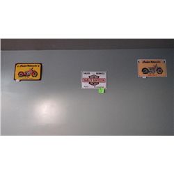 collectible "Indian Motor Cycle" metal sign "Harley Davidson" metal sign and "Indian Chief" metal si