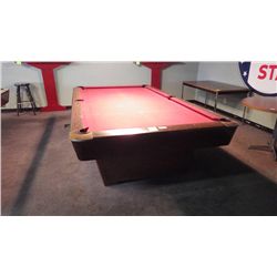 Brunswick medalist professional 4 1/2 x 9 ft slate regulation 8 ball/9 ball table with ball return. 