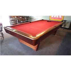 Brunswick medalist professional 4 1/2 x 9 ft slate regulation 8 ball/9 ball table with ball return. 