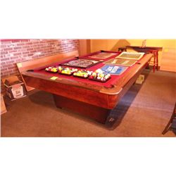 Brunswick medalist professional 4 1/2 x 9 ft slate regulation 8 ball/9 ball table with ball return. 