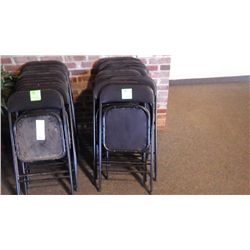 11 folding chairs and step stool