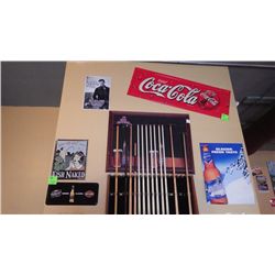Four pieces Fish naked plaque, genuine classics metal sign & poster of Randy Travis plus Coca Cola m