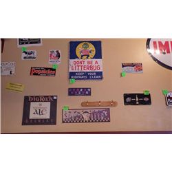 "Don't be a Litter Bug" Hwy sign, Montreal Jerseys plaque and game room plaque