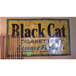 Black Cat Cigarette and Labatt Lite metal signs