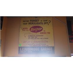 Antique JC Dudridge Garage - Hanley metal sign