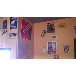Coco Cola sign, Toon Map, Lenny Lemonade metal sign, Our Lady Pease poster, Amos and Andy Fresh Air 