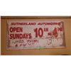 Image 2 : Antique William Penn Motor Oil metal sign, Pilsner Saskatchewan Rider flag and Antique Sutherland Au