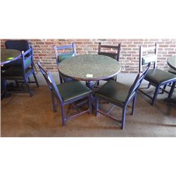 4 solid wood padded chairs