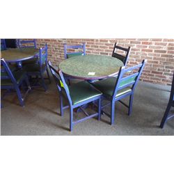 4 solid wood padded chairs