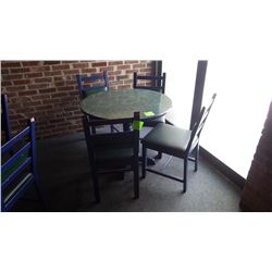 4 solid wood padded chairs