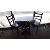 Image 1 : Set - folding top table with 2 wood padded chairs