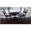 Image 1 : Set - folding top table with 2 wood padded chairs
