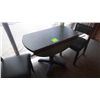 Image 5 : Set - folding top table with 2 wood padded chairs