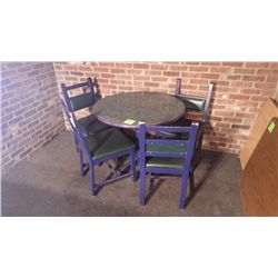 4 solid wood padded chairs