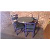 Image 1 : 4 solid wood padded chairs