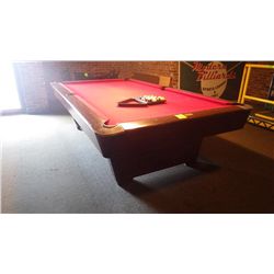 Brunswick medalist professional 4 1/2 x 9 ft slate regulation 8 ball/9 ball table with ball return. 