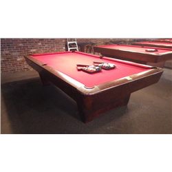 Brunswick medalist professional 4 1/2 x 9 ft slate regulation 8 ball/9 ball table with ball return. 