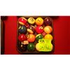 Image 2 : Set of pool balls, tray,  and rack