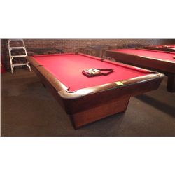 Brunswick medalist professional 4 1/2 x 9 ft slate regulation 8 ball/9 ball table with ball return. 