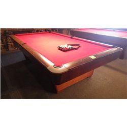 Brunswick medalist professional 4 1/2 x 9 ft slate regulation 8 ball/9 ball table with ball return. 
