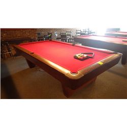Brunswick medalist professional 4 1/2 x 9 ft slate regulation 8 ball/9 ball table with ball return. 