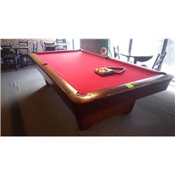 Brunswick medalist professional 4 1/2 x 9 ft slate regulation 8 ball/9 ball table with ball return. 