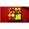 Image 2 : Set of pool balls, tray,  and rack