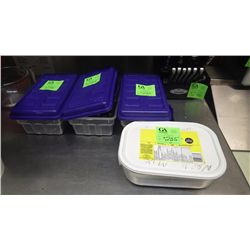 4 containers of forks, knives, and spoons.