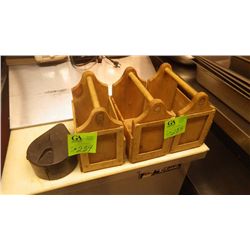 3 wood boxes with handles