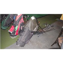 16 piece set of right handed tour model III golf clubs with bag and bag stand