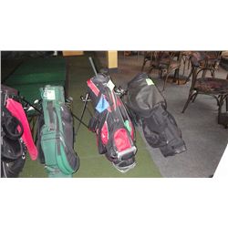 8 piece set of right handed goldf clubs with bag and bag stand