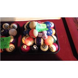 27 various pool balls
