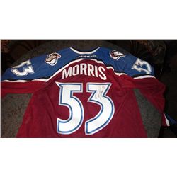 Avalanche Hockey Jersey signed by Derrick Morris