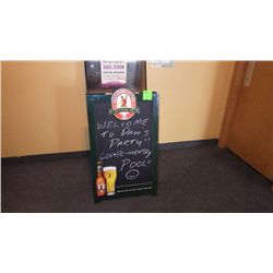 Two sided black board Sandwich sign with Alexander Kieths  logo