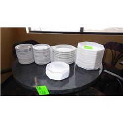 29 octagon dinner plates, 13 smaller octagon luncheon plates,20 round luncjeon plates, 36 small roun