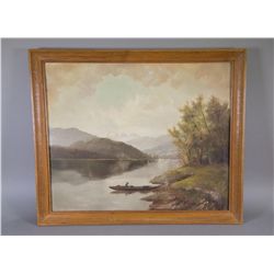 German Oil on Board Upper Bavaria Mountains