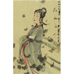 Chinese WC Paining of Lady Fu Baoshi 1904-1965