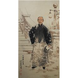 Chinese Portrait of a Man Signed He Jiaying 1957-