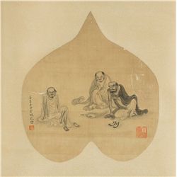 Chinese Painting Monks After Ding Yun Peng 15th.c