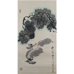 Chinese WC Boy on Cow Scroll Li Keran 1907-1989