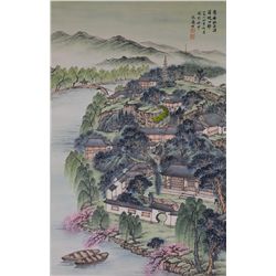 Chinese WC Village Scene Shen Maishi 1891-1986