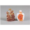 Image 1 : 2 Pieces of Chinese Agate Carved Snuff Bottle