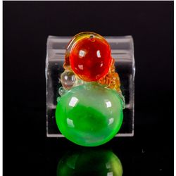 Chinese Two Colour Jadeite Pendant